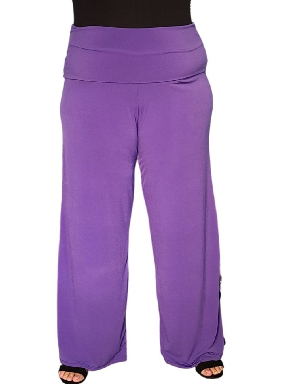 Plus Size Wide Let Palazzo Pants Plum 5X